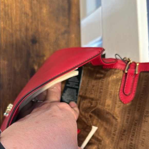 New with tags - Lauren Ralph Lauren red clutch purse handbag - Picture 11 of 12